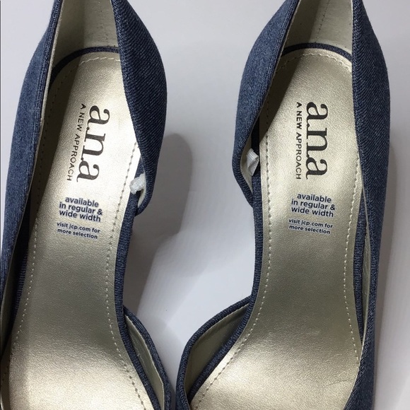 A.N.A. Claire Denim Heels, Blue, size 7.5M - Picture 3 of 8